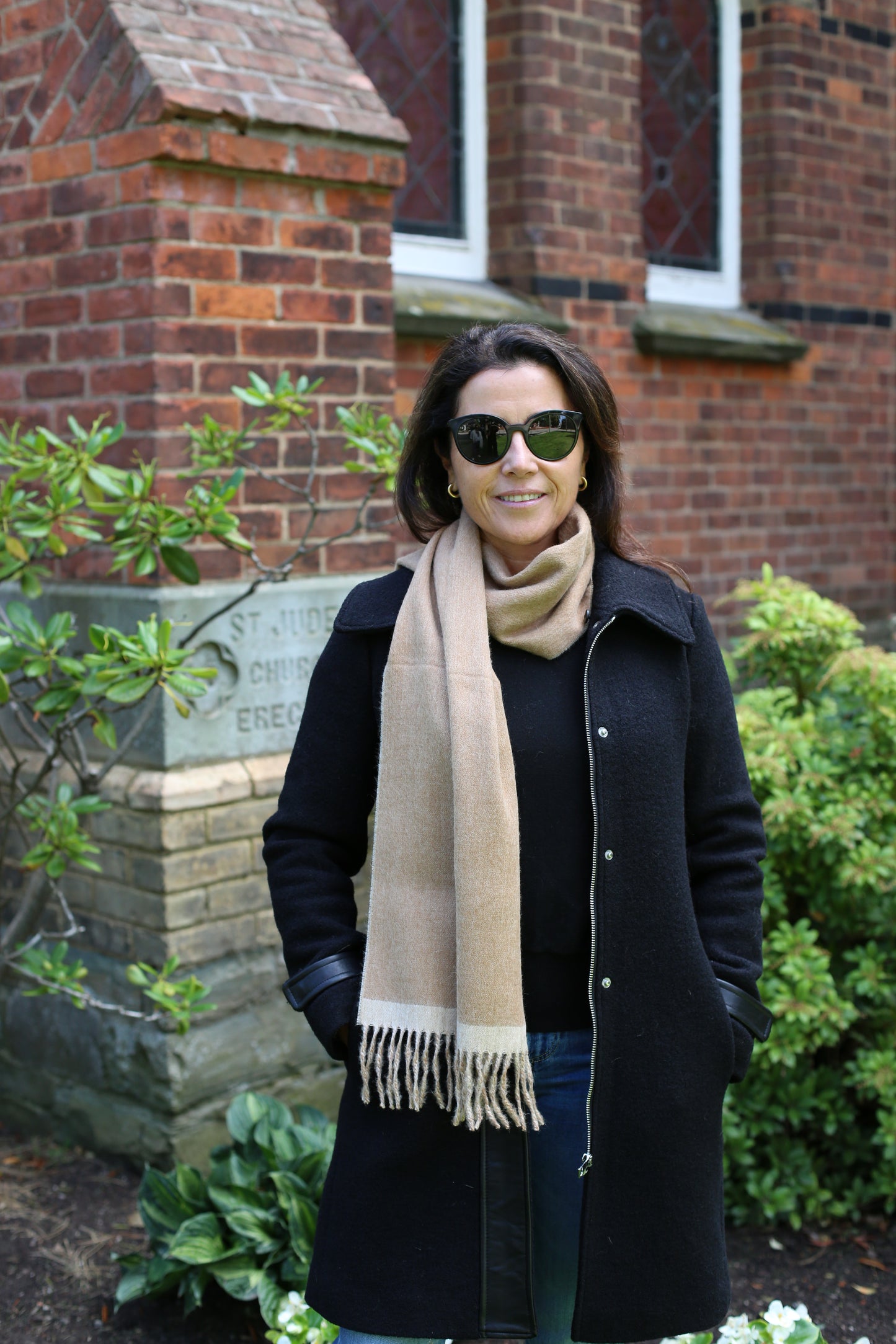 Reversible Baby Alpaca Scarf –Camel & Beige