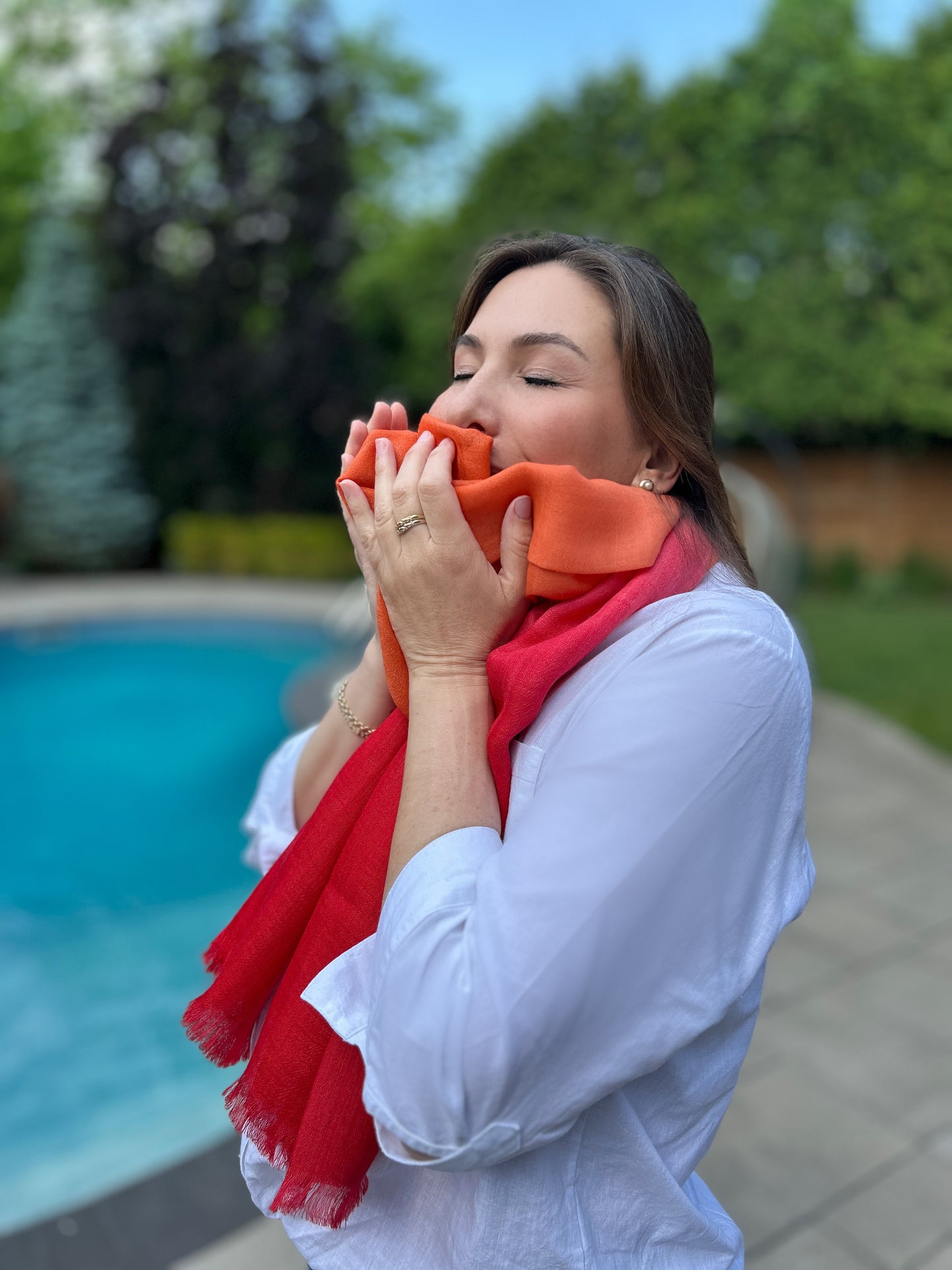 Ocean Breeze Aquamarine Green Silk & Alpaca Shawl Wrap Hand Dyed - Andes Connection