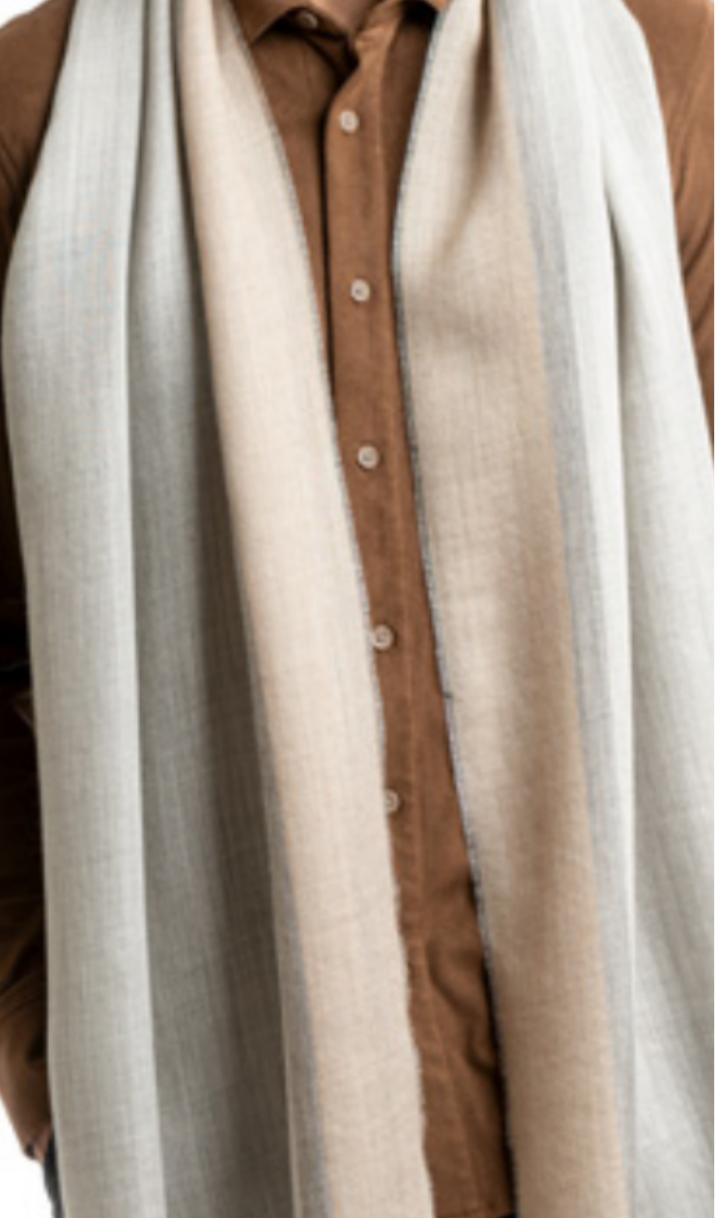 alpaca silk light grey beige shawl scarf