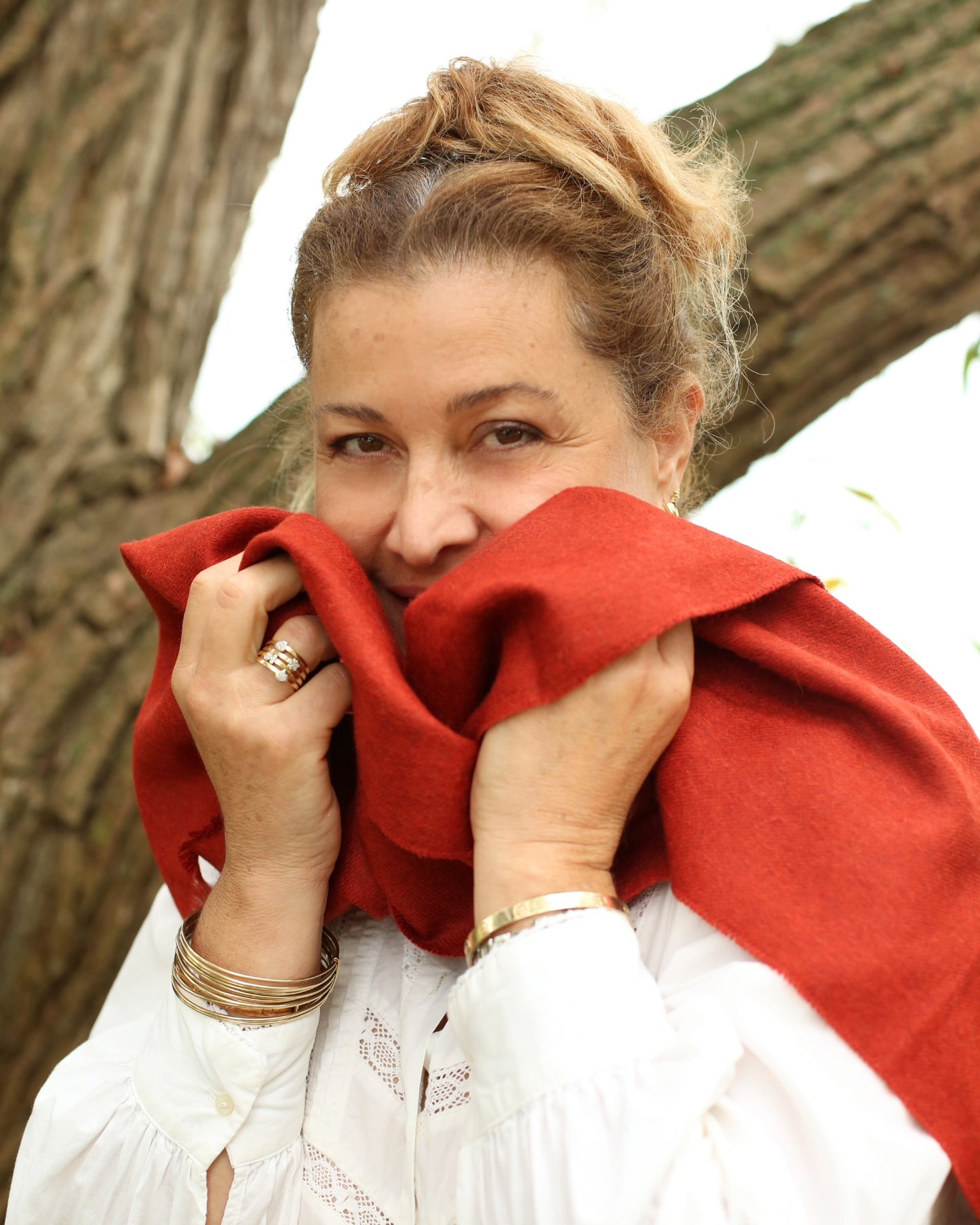 brick red alpaca scarf alpaca wool