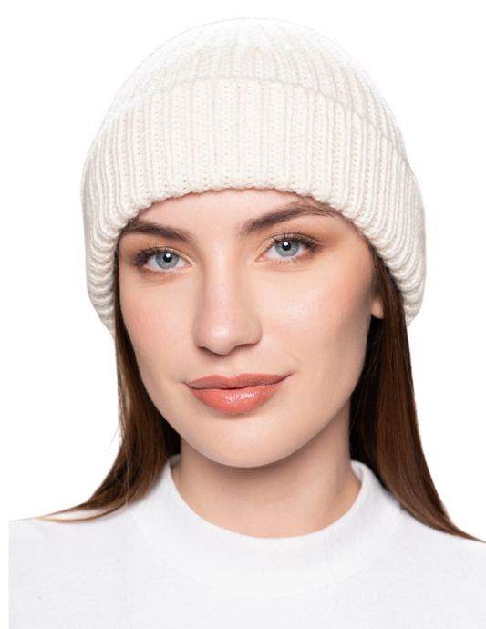 100% Baby Alpaca Tuque – Unisex Winter Hat Ivory