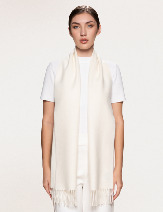 Off white alpaca scarf