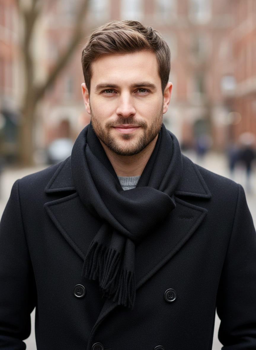 Baby Alpaca Scarf – Naturally Soft & Warm - Black Unisex