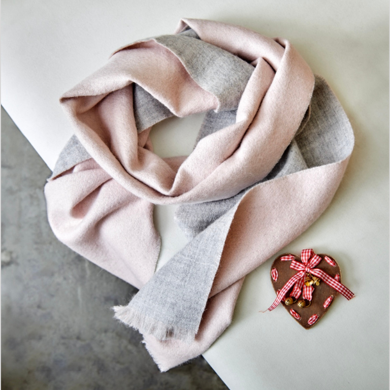 pink alpaca scarf