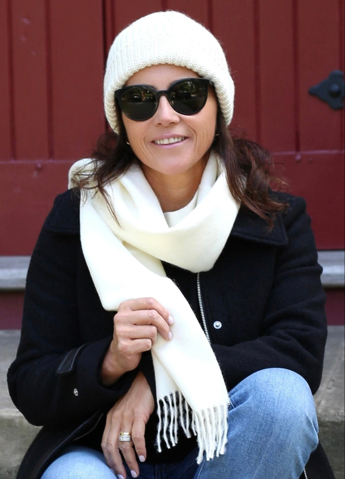 Baby Alpaca Scarf – Naturally Soft & Warm (Off-White)